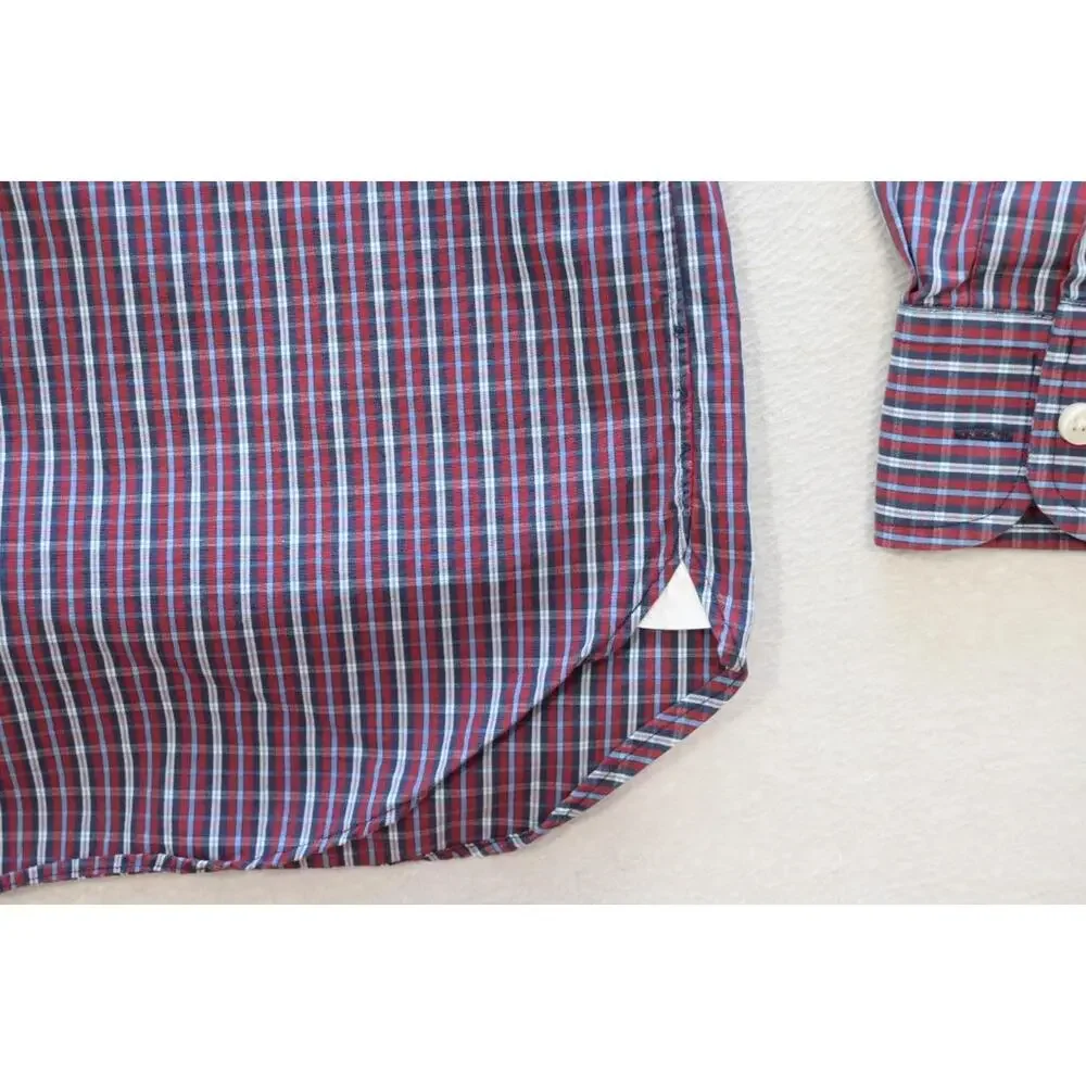 J Crew Dress Shirt Plaid Long Sleeve Casual Button Up Mens‎ Large